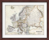 Framed Pastel Map of Europe