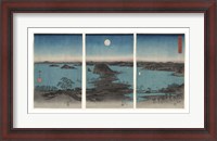 Framed Kanazawa in Moonlight, 7th month, 1857