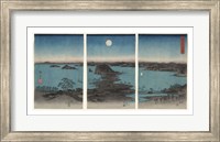 Framed Kanazawa in Moonlight, 7th month, 1857