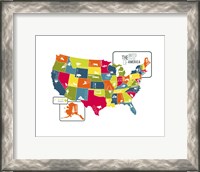 Framed USA Map (bright)