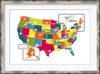 Framed USA Map (bright)