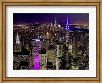Framed Midtown and Lower Manhattan at Night