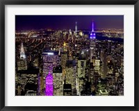 Framed Midtown and Lower Manhattan at Night