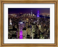 Framed Midtown and Lower Manhattan at Night