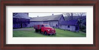 Framed Red Vintage Pickup