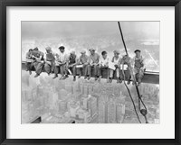 Framed New York Construction Workers Lunching on a Crossbeam, 1932