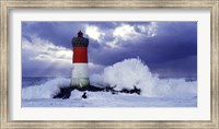 Framed Phare des Pierres-noires lors d'une Tempete