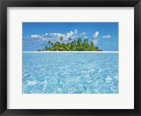 Framed Tropical Lagoon with Palm Island, Maldives