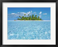 Framed Tropical Lagoon with Palm Island, Maldives