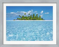 Framed Tropical Lagoon with Palm Island, Maldives