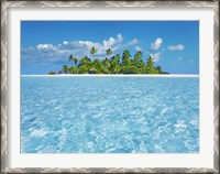 Framed Tropical Lagoon with Palm Island, Maldives