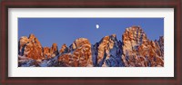 Framed Pale Di San Martino And Moon, Italy