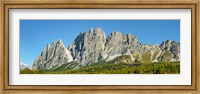 Framed Pomagagnon and Larches in Autumn, Cortina d'Ampezzo, Dolomites, Italy