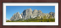 Framed Pomagagnon and Larches in Autumn, Cortina d'Ampezzo, Dolomites, Italy