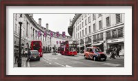 Framed Buses and taxis in Oxford Street, London