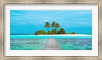Framed Jetty and Maldivian island