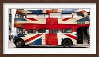 Framed Union Jack Double-Decker Bus, London