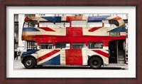 Framed Union Jack Double-Decker Bus, London