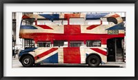 Framed Union Jack Double-Decker Bus, London