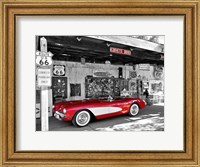 Framed Red Corvette