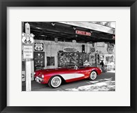 Framed Red Corvette