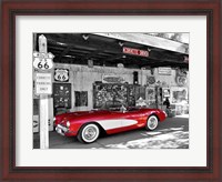 Framed Red Corvette