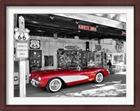 Framed Red Corvette