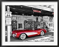 Framed Red Corvette