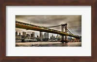 Framed Manhattan Bridge and New York City Skyline, NYC