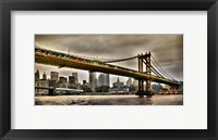 Framed Manhattan Bridge and New York City Skyline, NYC