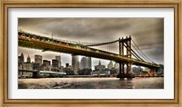 Framed Manhattan Bridge and New York City Skyline, NYC