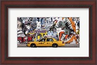 Framed Taxi and Mural Painting in Soho, NYC