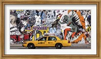 Framed Taxi and Mural Painting in Soho, NYC