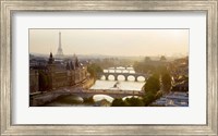 Framed Bridges over the Seine River, Paris Sepia