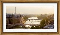 Framed Bridges over the Seine River, Paris Sepia