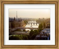 Framed Bridges over the Seine River, Paris Sepia 2