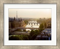 Framed Bridges over the Seine River, Paris Sepia 2