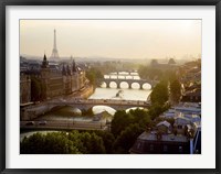 Framed Bridges over the Seine River, Paris Sepia 2