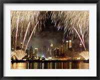 Framed Fireworks on Manhattan, NYC