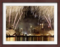 Framed Fireworks on Manhattan, NYC