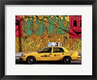 Framed Taxi and Mural painting, NYC