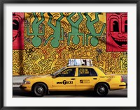 Framed Taxi and Mural painting, NYC