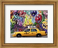 Framed Taxi and Mural painting in Soho, NYC