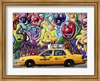 Framed Taxi and Mural painting in Soho, NYC