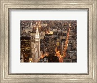 Framed Aerial View of Manhattan with Flatiron Building, NYC