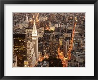 Framed Aerial View of Manhattan with Flatiron Building, NYC