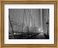 Framed On Brooklyn Bridge by Night, NYC