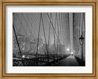 Framed On Brooklyn Bridge by Night, NYC