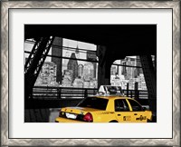 Framed Taxi on the Queensboro Bridge, NYC