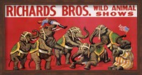 Framed Richards Bros. Wild Animal Shows, ca. 1925